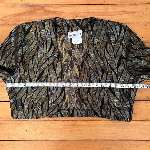 Vintage 3/4 Sleeve Metallic Bolero, Size Small - Picture 8 of 8